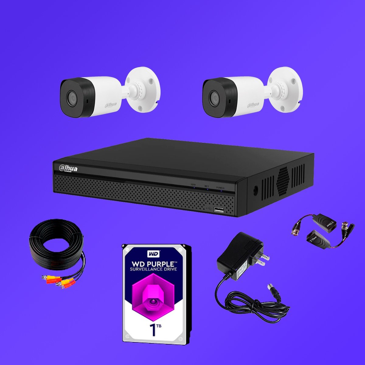 kit de 2 cámaras de seguridad